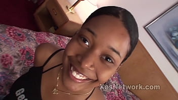 Amateur black teen shows off her big ass in homemade porn video